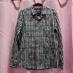 Barabas Signature Black & Multi Paisley Button Down Sz. Small(?)